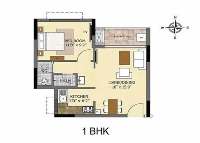 Featured Image of Prestige Devanahalli 1 BHK Floor Plan