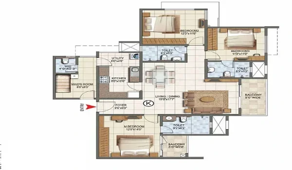 Featured Image of Prestige Devanahalli 3 BHK Apartment Floor Plan